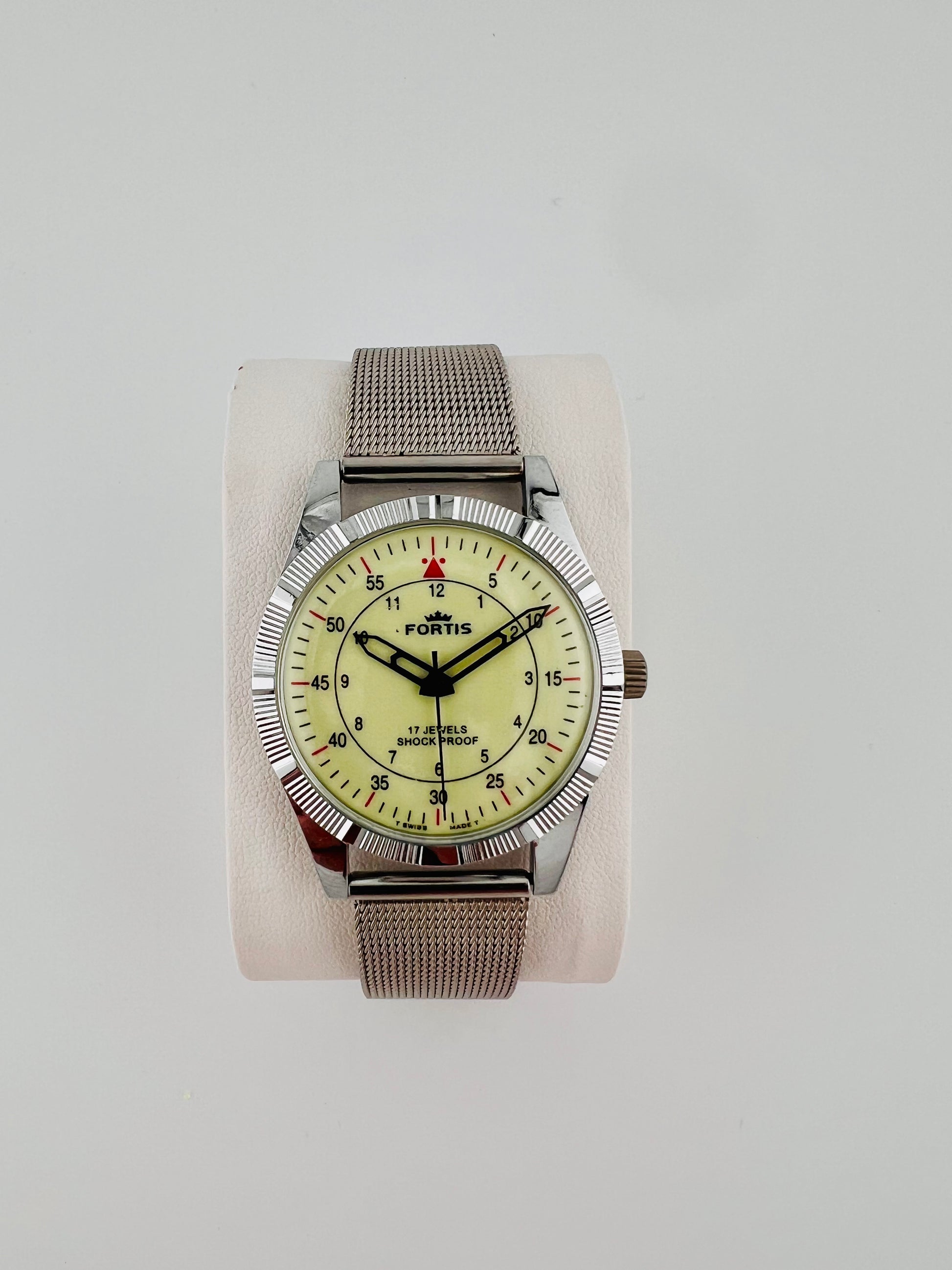 Fortis vintage mechanical yellow dial Swiss watch — life shot — PAWL Studio