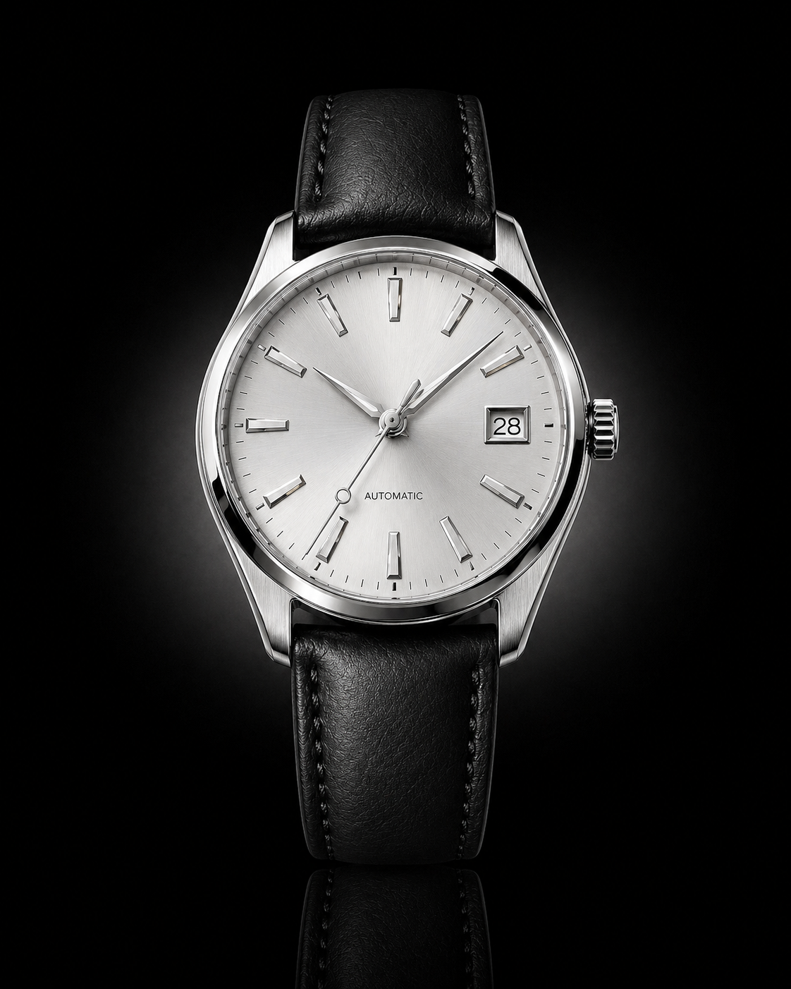 Series One Greyscale monochrome dial automatic watch — 38mm stainless steel — PAWL Studio