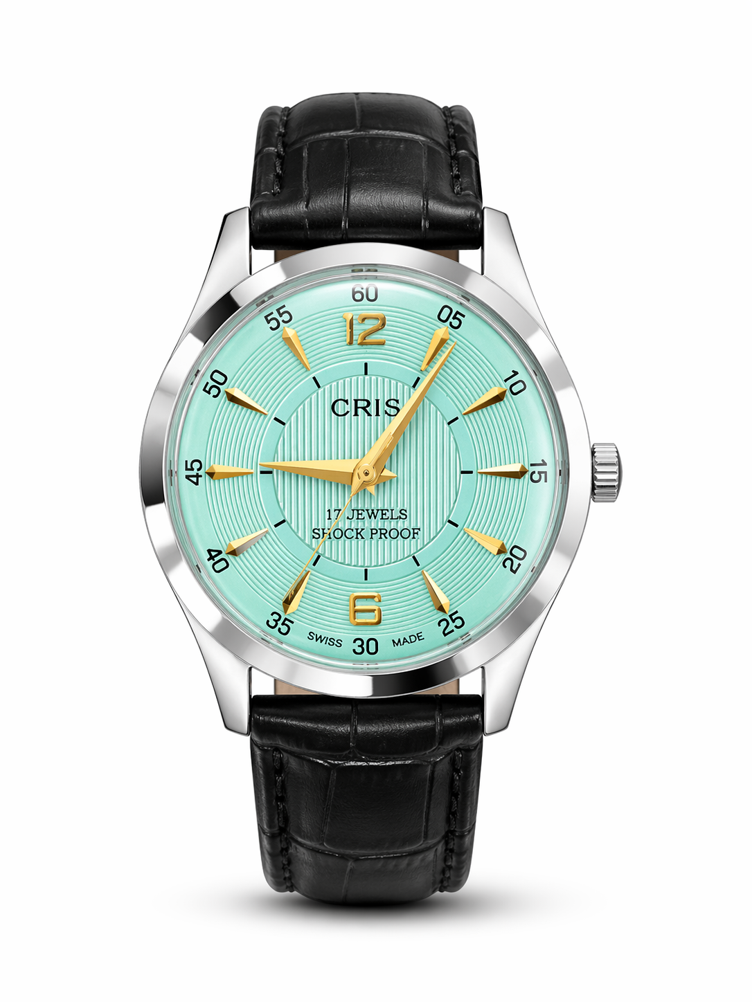 Vintage Oris duck egg green dial Swiss watch — front shot — PAWL Studio