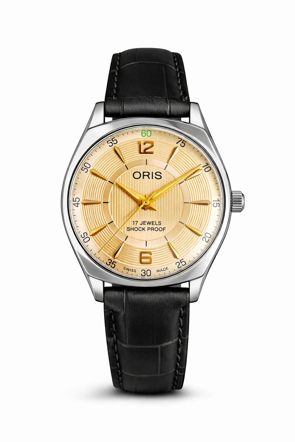 Vintage Oris gold dial Swiss watch — front shot — PAWL Studio