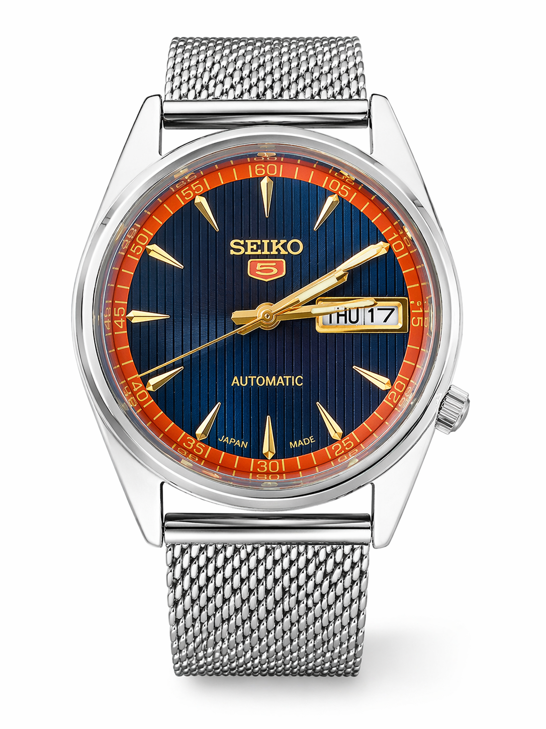 Vintage Seiko blue highlight dial watch — front shot — PAWL Studio