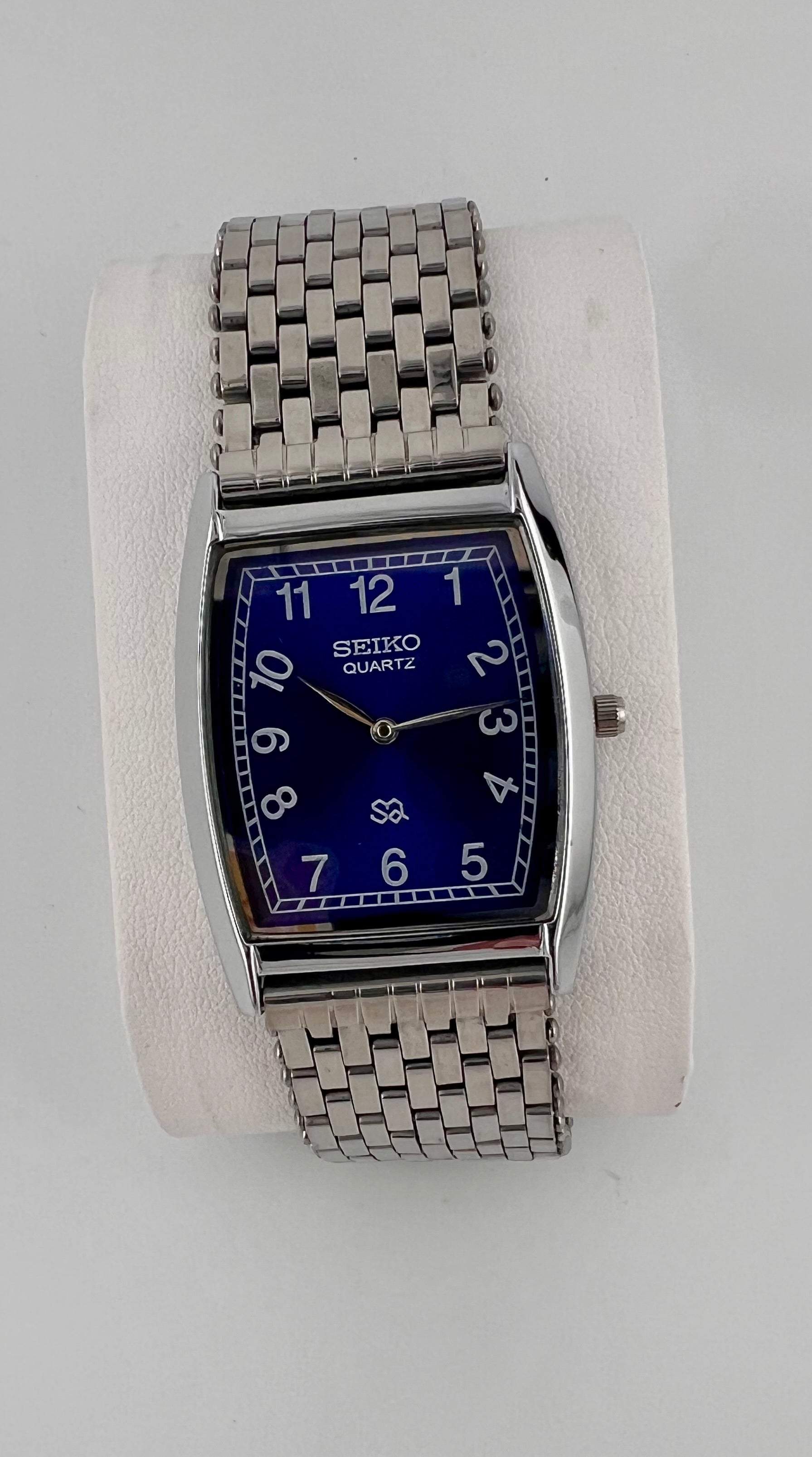Vintage Seiko quartz blue dial watch — life shot— PAWL Studio