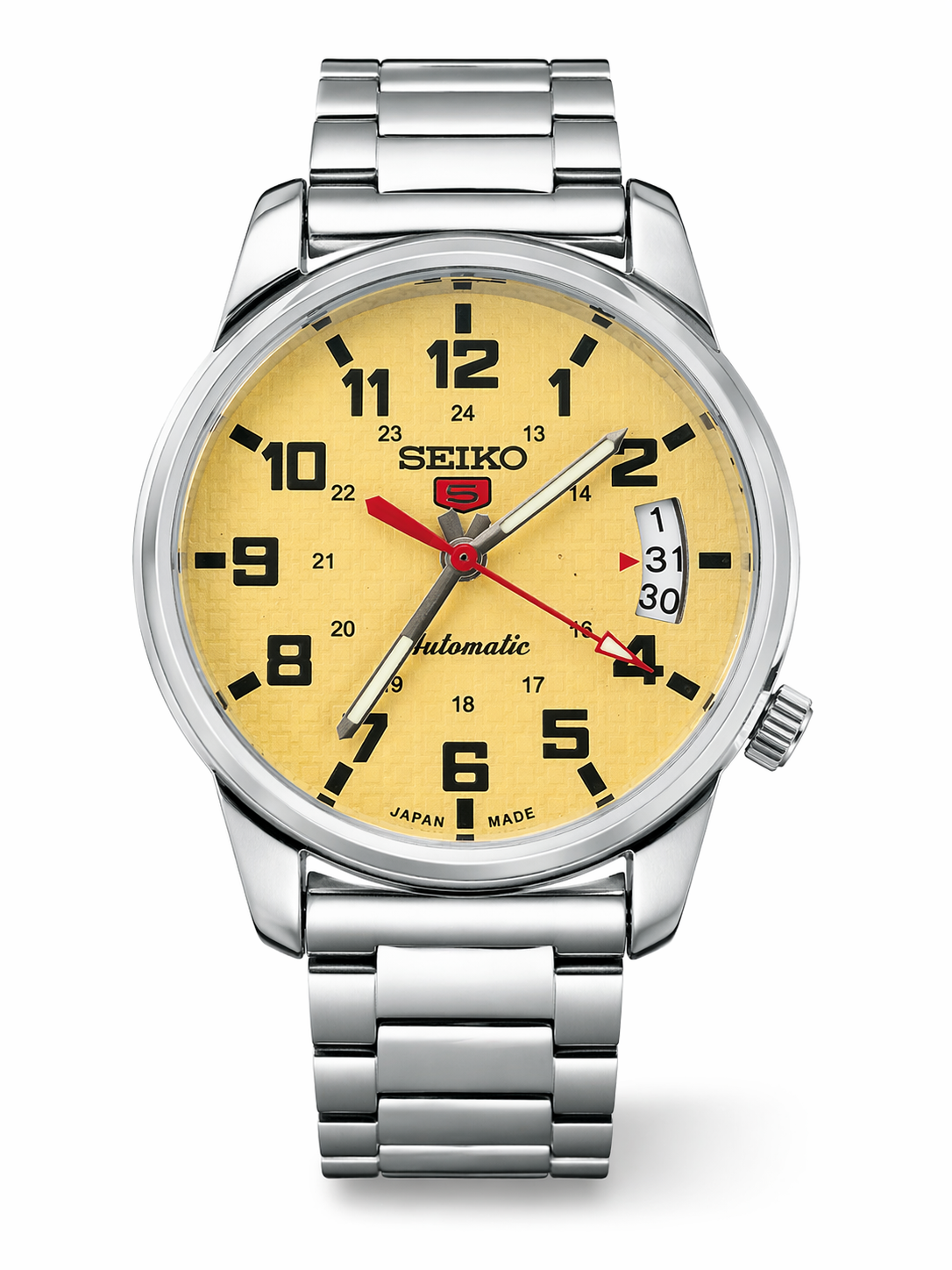 Vintage Seiko yellow dial watch — front shot — PAWL Studio