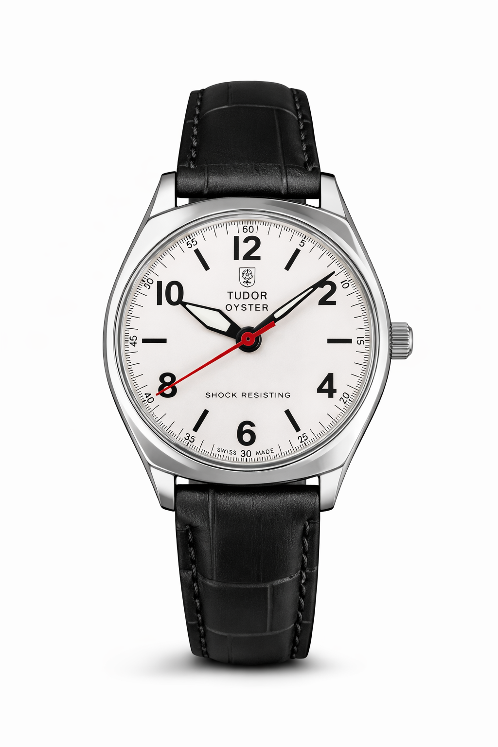 Vintage Tudor white dial Swiss watch — front shot — PAWL Studio