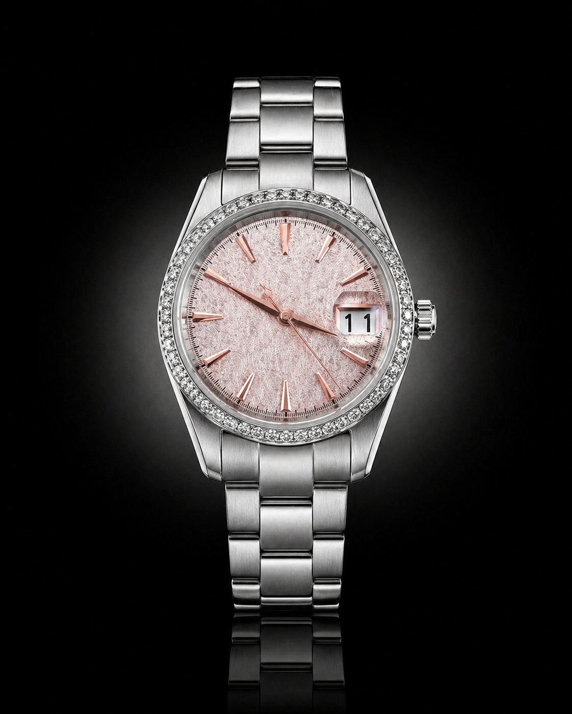 Women's Edit Blush elegant blush dial women's watch front shot — PAWL Studio