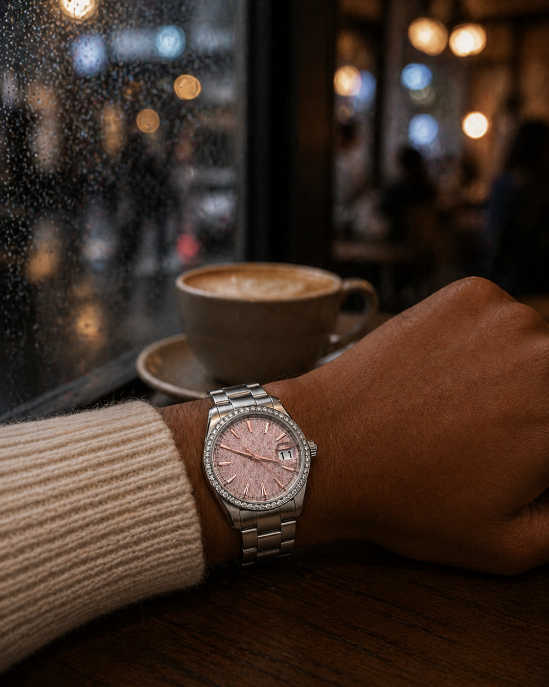 Women's Edit Blush elegant blush dial women's watch wrist shot — PAWL Studio